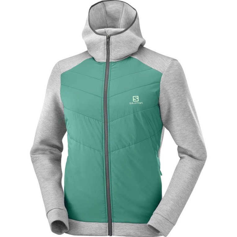 Chaquetas Salomon Essential Xwarm Híbrido Hombre Grises Verdes | MX SGQW065